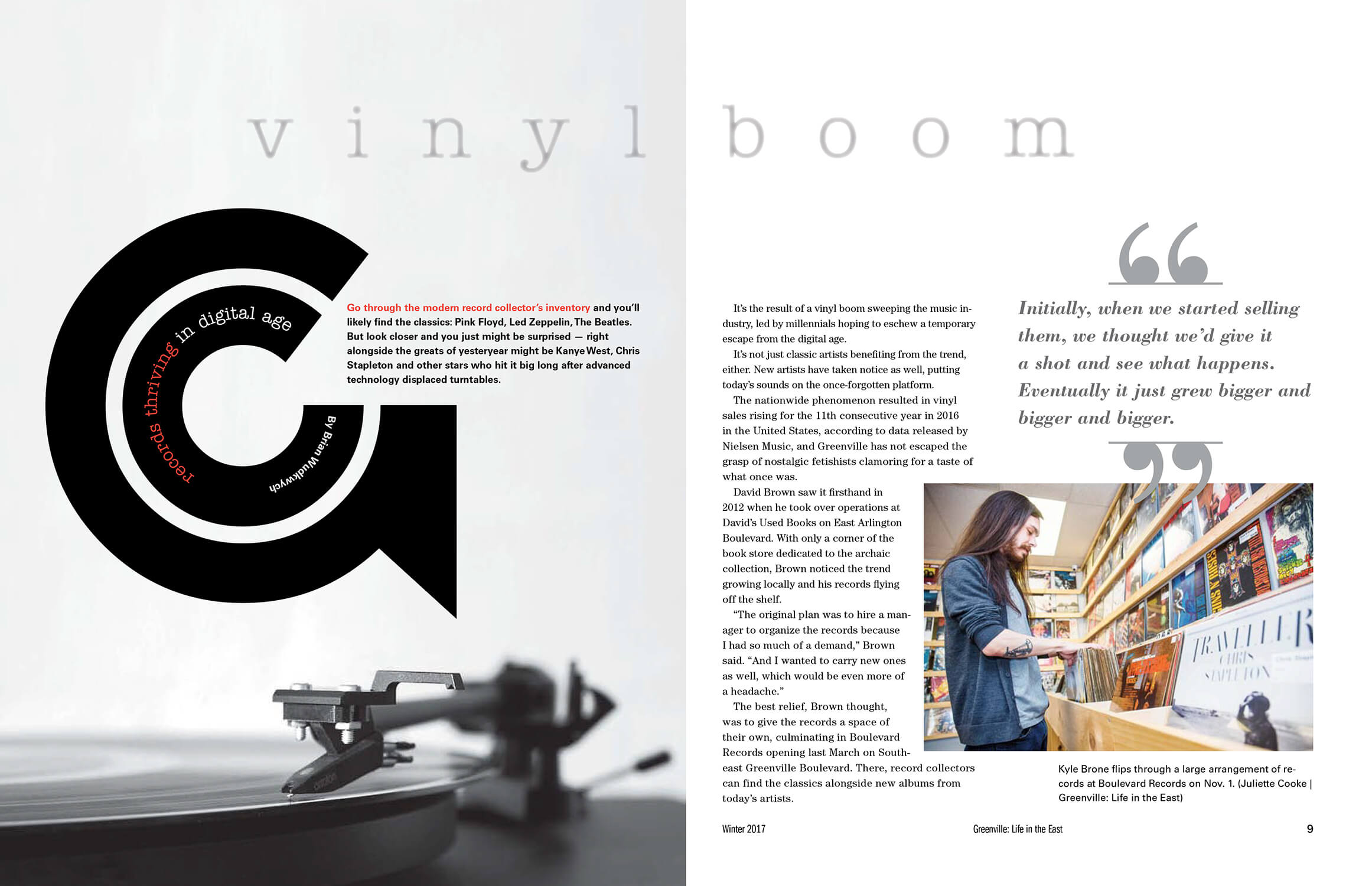 magazine spread from Greenville Magazine