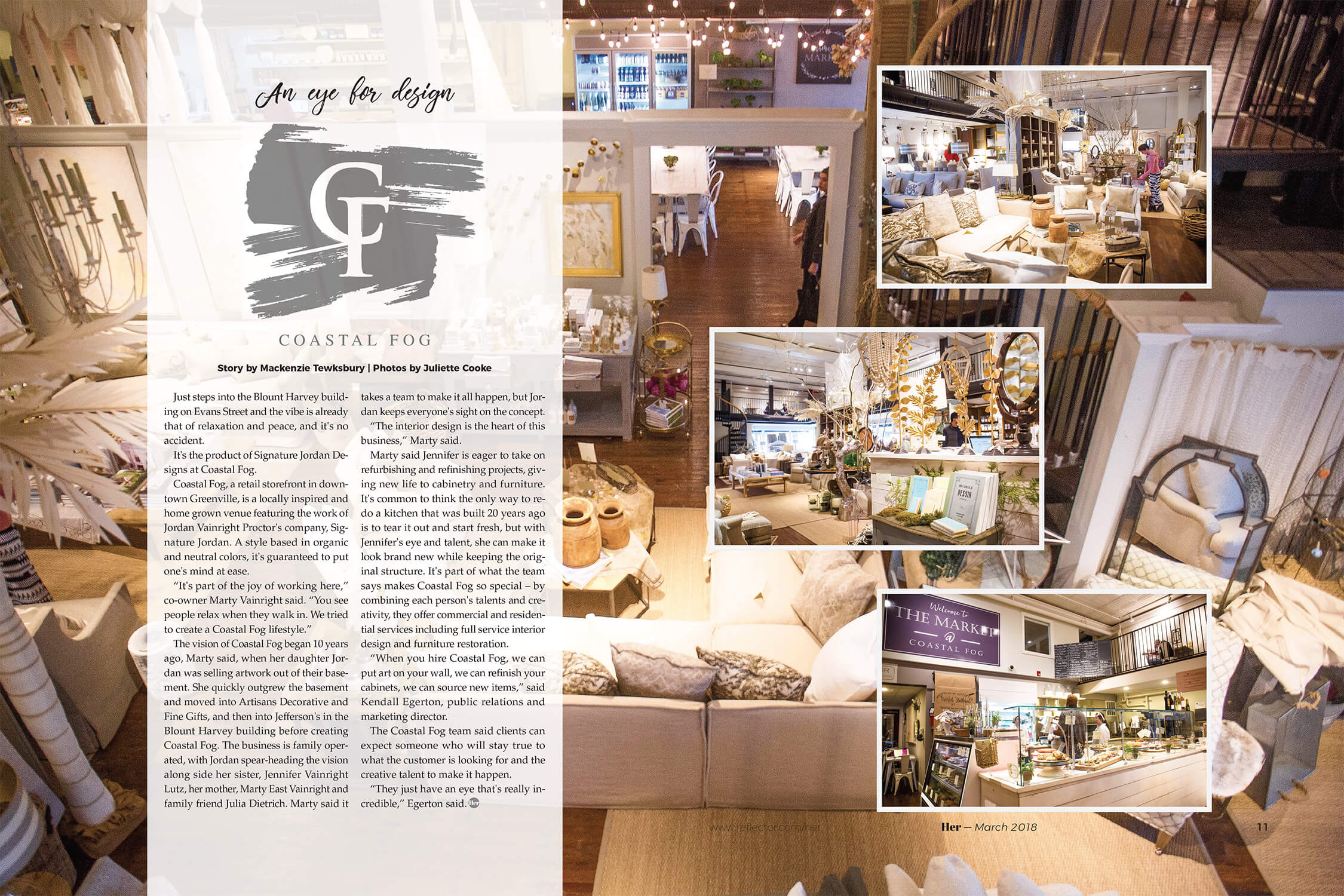 magazine spread from Her Magazine