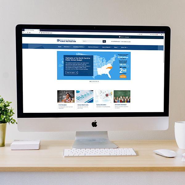 Computer displaying the NCDPI website